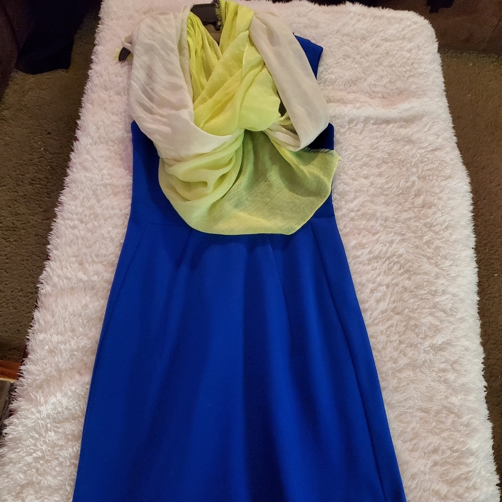 Diane von Fustenberg dress. Blue. Sleeveless. Size 4.